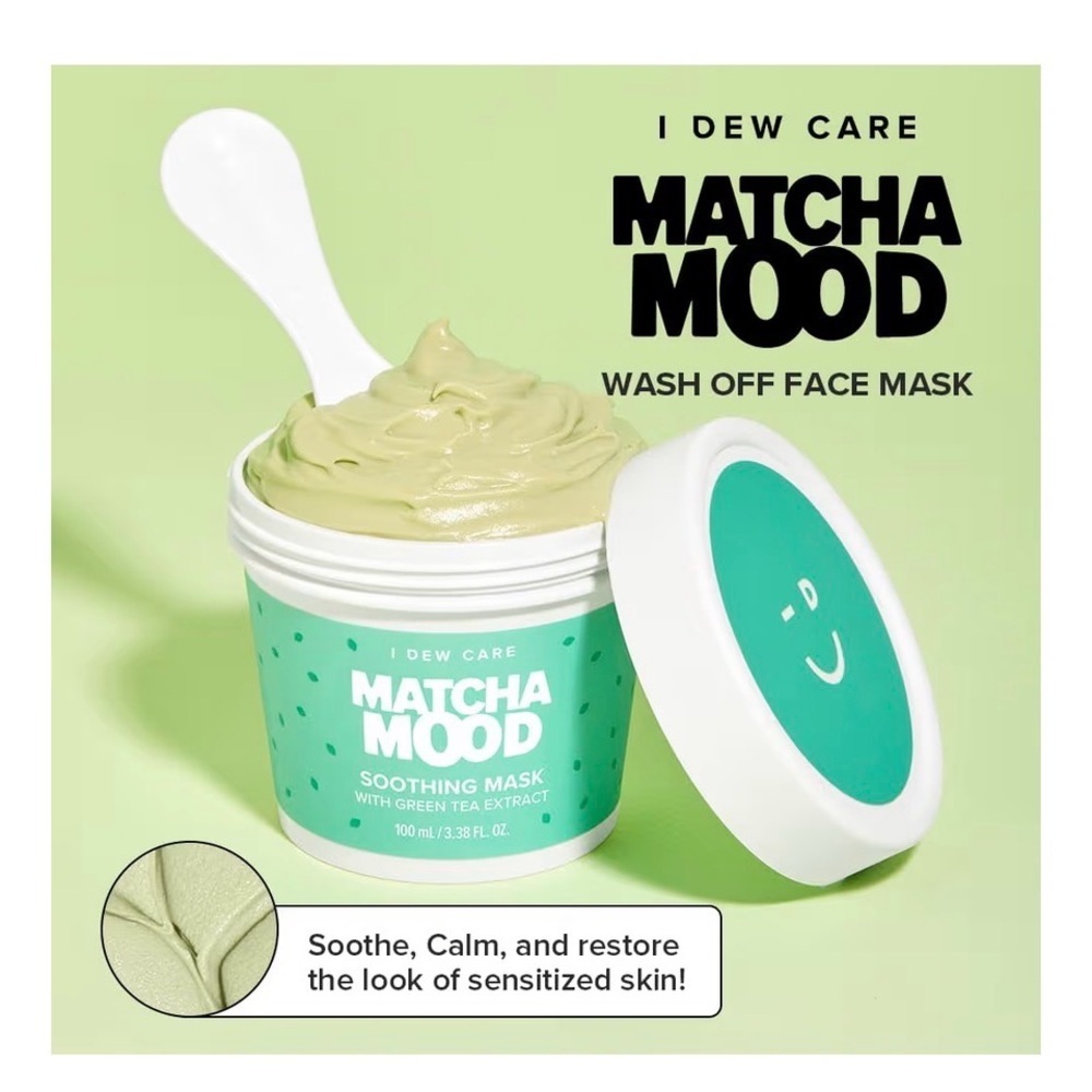 I Dew Care Matcha Mood Face Mask Green Tea Soothing Hydrating Korean KBeauty - Picture 6 of 7